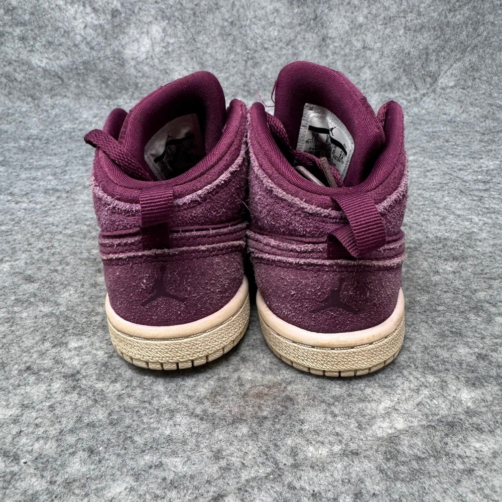 Nike Air Jordan 1 Toddler High Top Sneakers Plum Suede Kids Shoes Size 7C - Picture 4 of 9